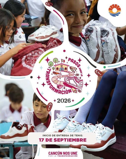Más de 117 mil estudiantes de Cancún recibirán tenis gratis