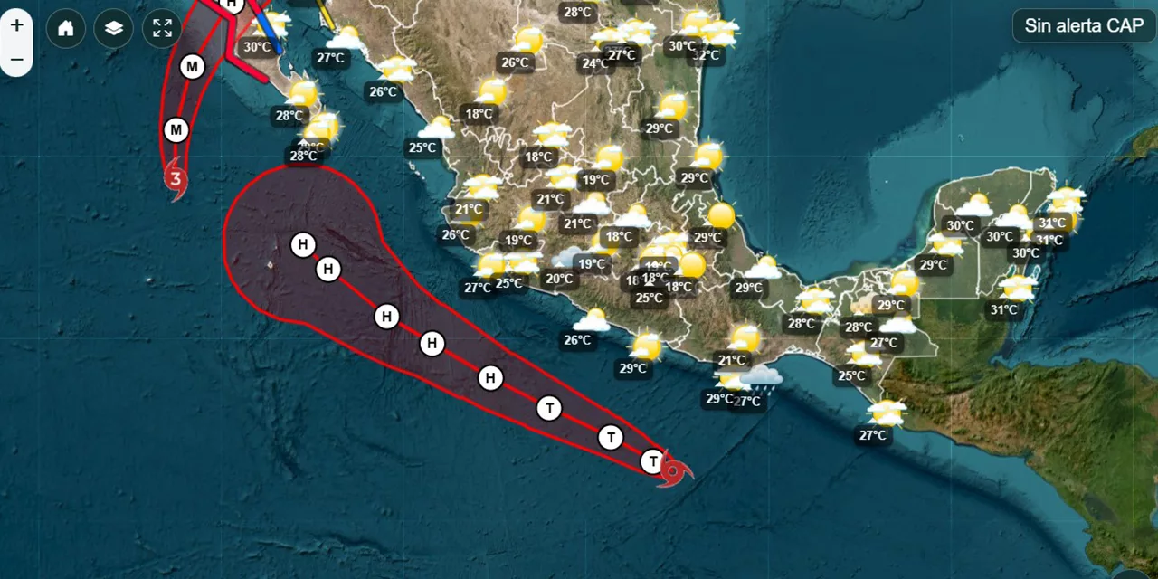 Se forma la tormenta tropical dieciocho-E frente a Oaxaca