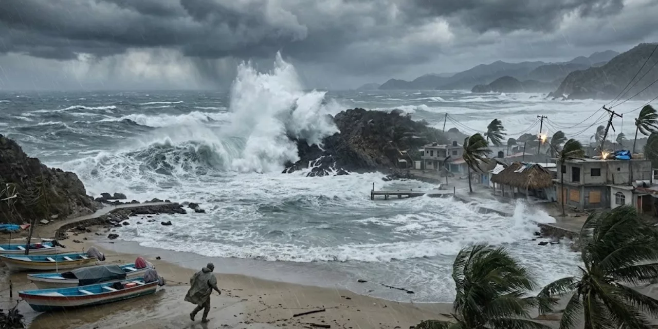 Huracán Rachel llega a categoría 2 con olas de 6 metros