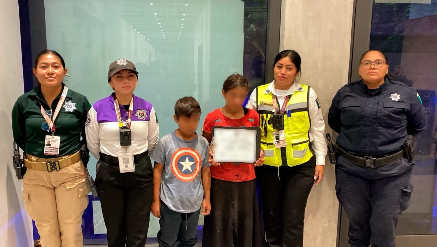 Resguardan a dos menores tras 18 horas deambulando en Cancún