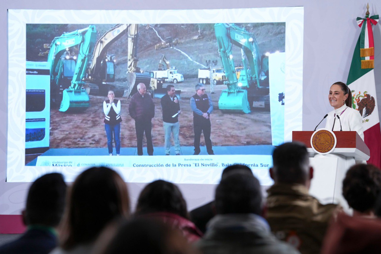 Sheinbaum inicia construcción de presa El Novillo en BCS